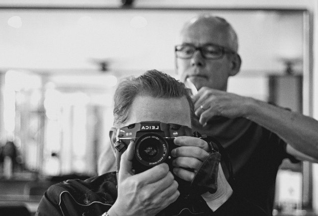 Pitstop at the hairdresser in Denmark. Leica DMR with 50mm Summicron-R f/2.0.   